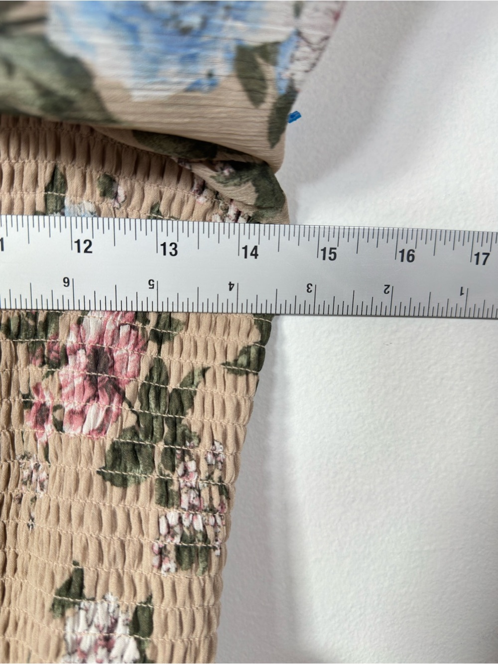 Madden NYC Floral Smocked Tiered Midi Dress Women's Size L - Picture 10 of 12
